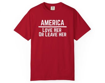 Camiseta "Amala o déjala" / Camiseta con texto patriótico de EE. UU.