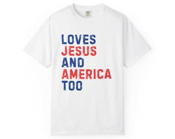Camiseta "Ama a Jesús y a Estados Unidos también" / Camiseta gráfica con fe patriótica