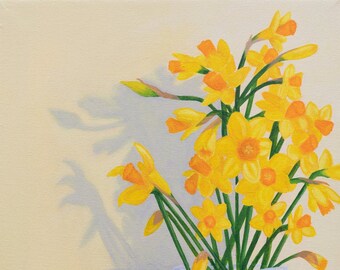 Welsh Daffodil Dragon Gicleé A4 Limited Edition Print Floral