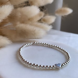 Heart bracelet | Hematite beads | Pearl bracelet | Heart | Gift idea | Silver | Gold | Rose gold | Gift for her