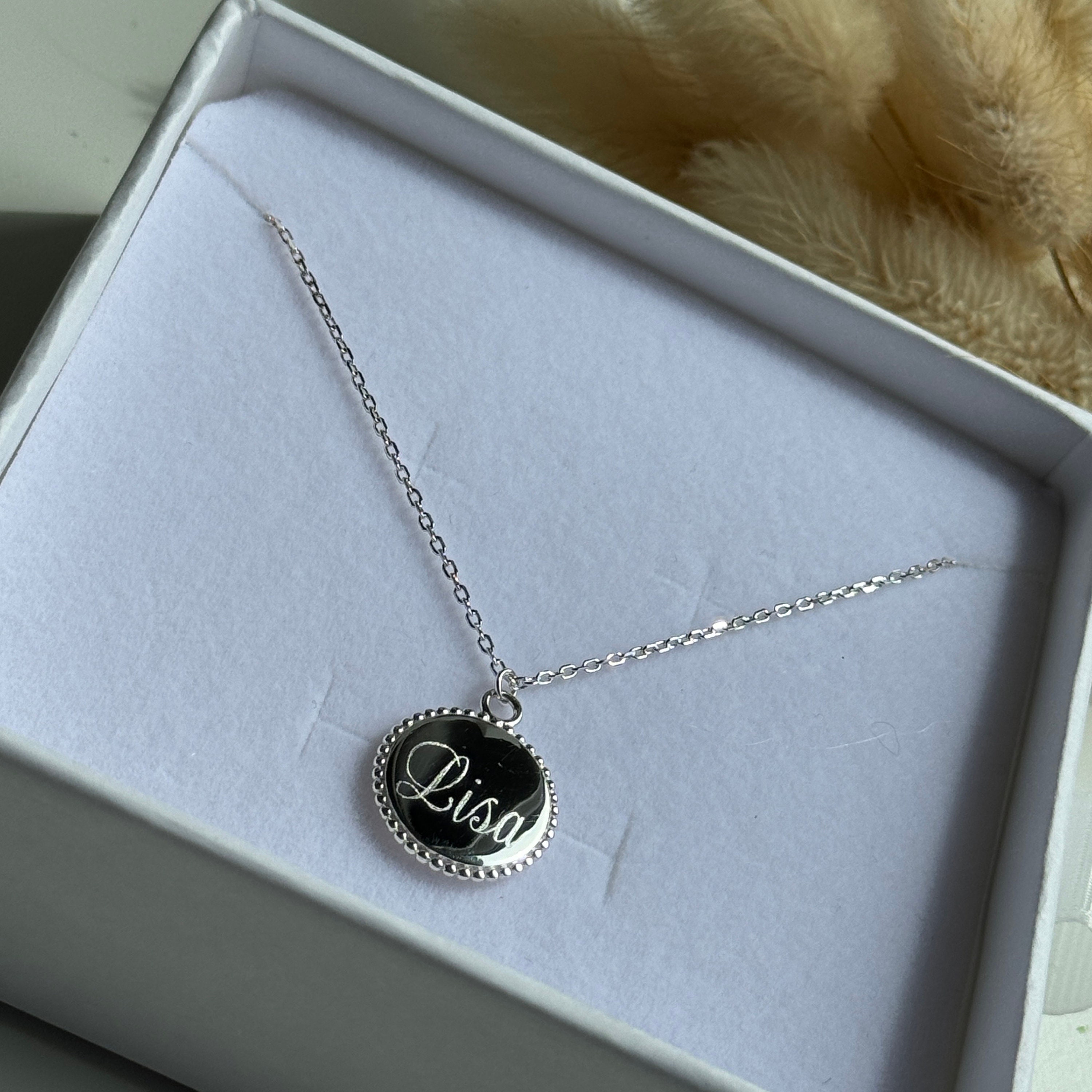 CHLOE Silver Necklace With Engraving | Personalized Necklace