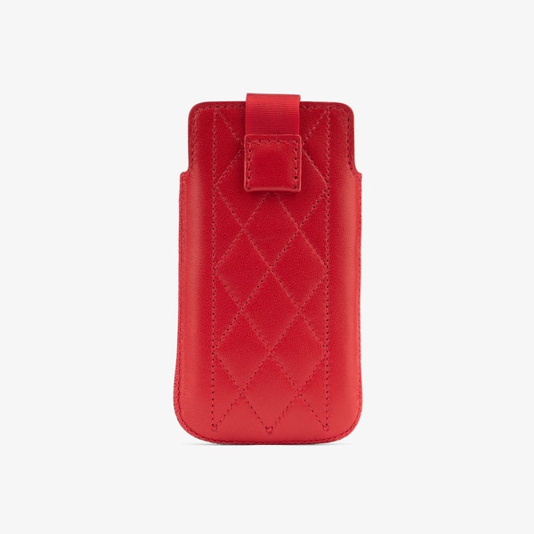 Red iPhone SE case Leather sleeve iPhone 5 5s 5c Quilted Leather iPhone case luxury Wallet Best protection