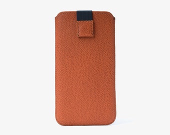 iPhone 6 sleeve case iPhone 7 leather sleeve iPhone 8 pouch iPhone leather cover Orange Brown Leather Case iPhone 6s 7s