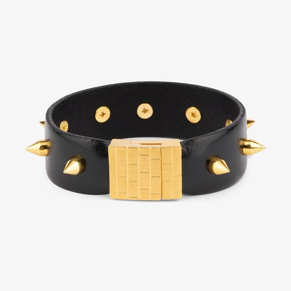 Gold Spike Bracelet Golden Spike Bracelet Spiked Bracelet Studded