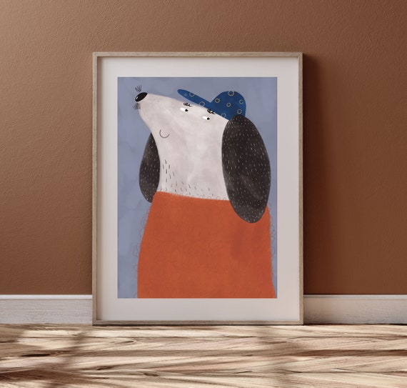 Großer Hund Poster Illustration druckbar digitale Etsy.de