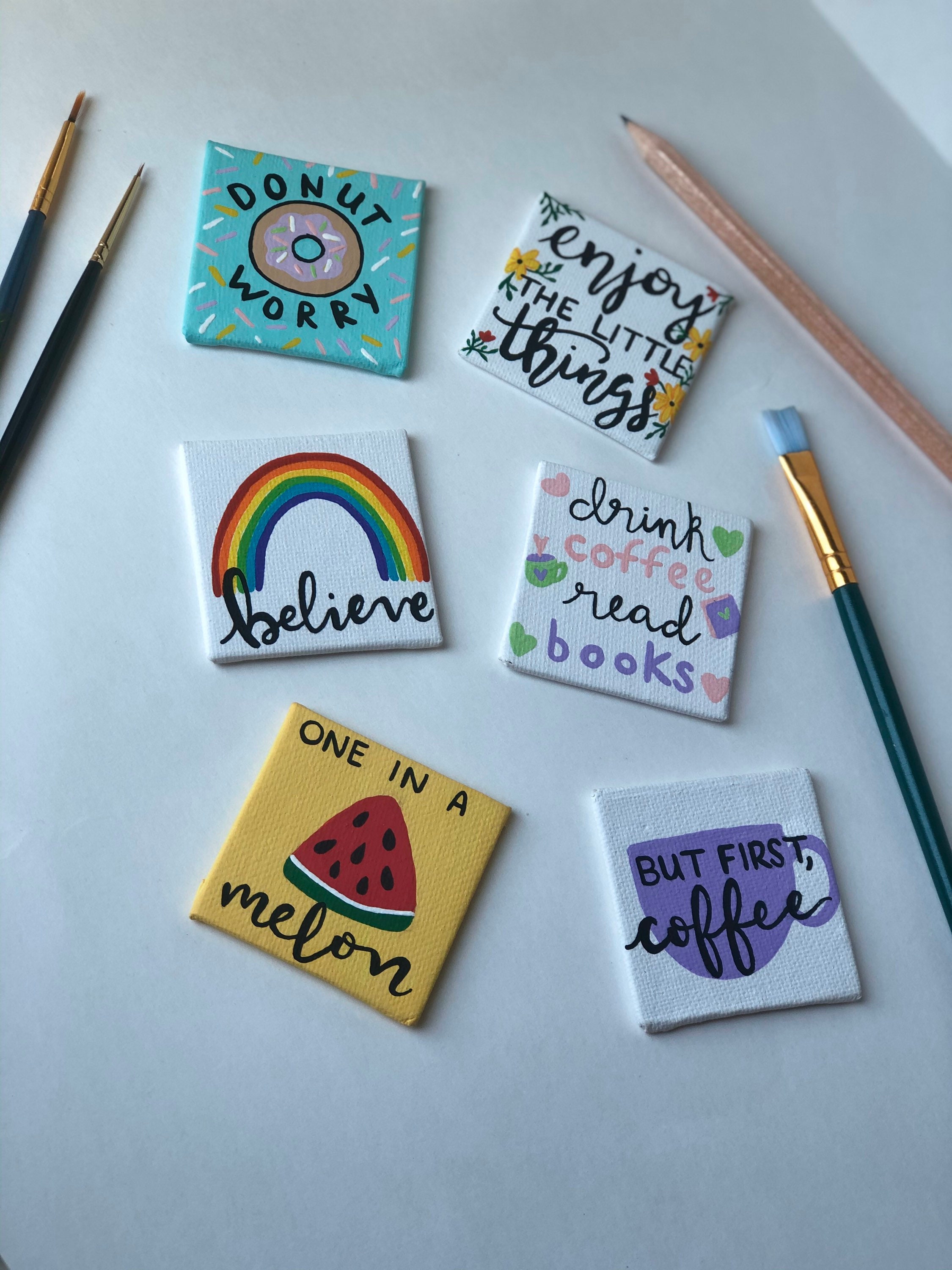 Mini Magnetic Canvas Square Paintable Packs