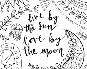 Coloriage Par le soleil et la lune