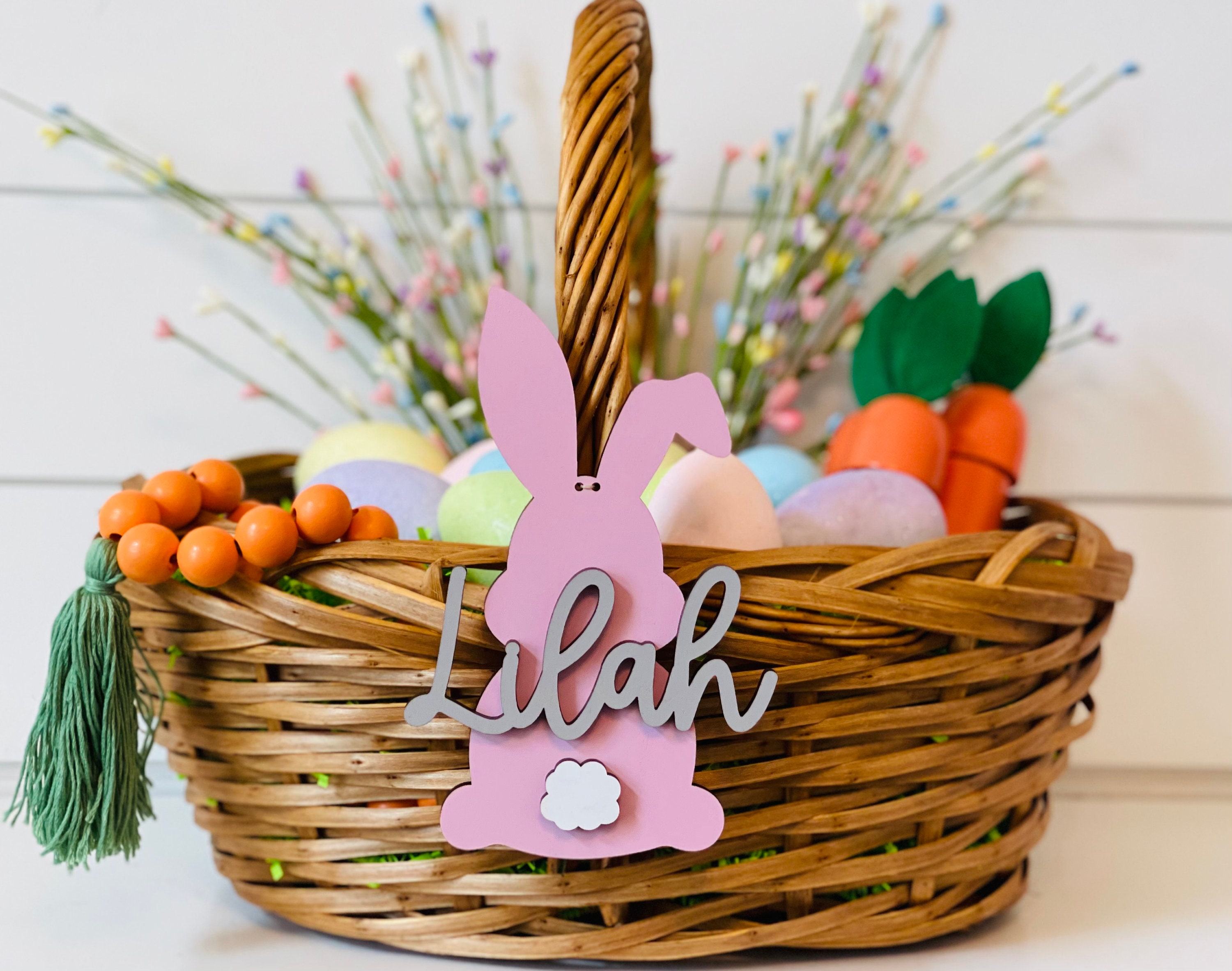 Easter Basket Tag | Custom Easter Basket | Easter Basket Name Bunny |…