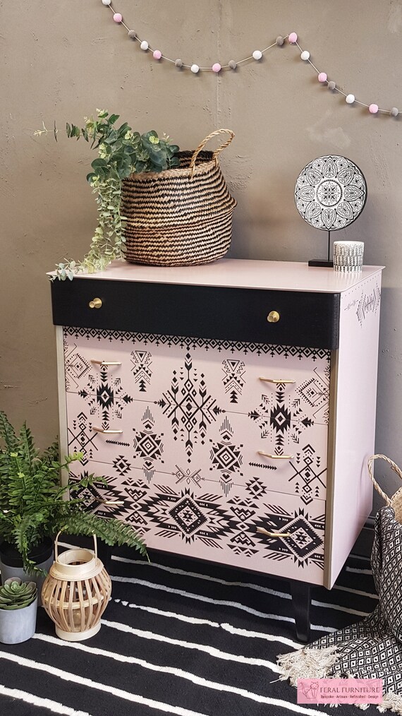 black and pink dresser Harper Dresser-Handrubbed Black