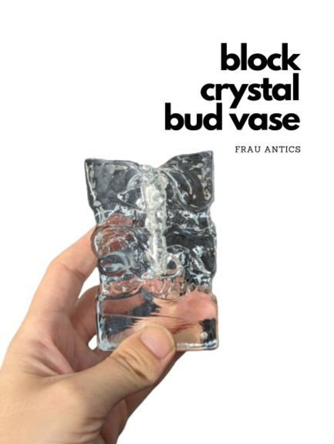 Vintage Bleach Crystal Bud Vase German Block Crystal Vase Etsy