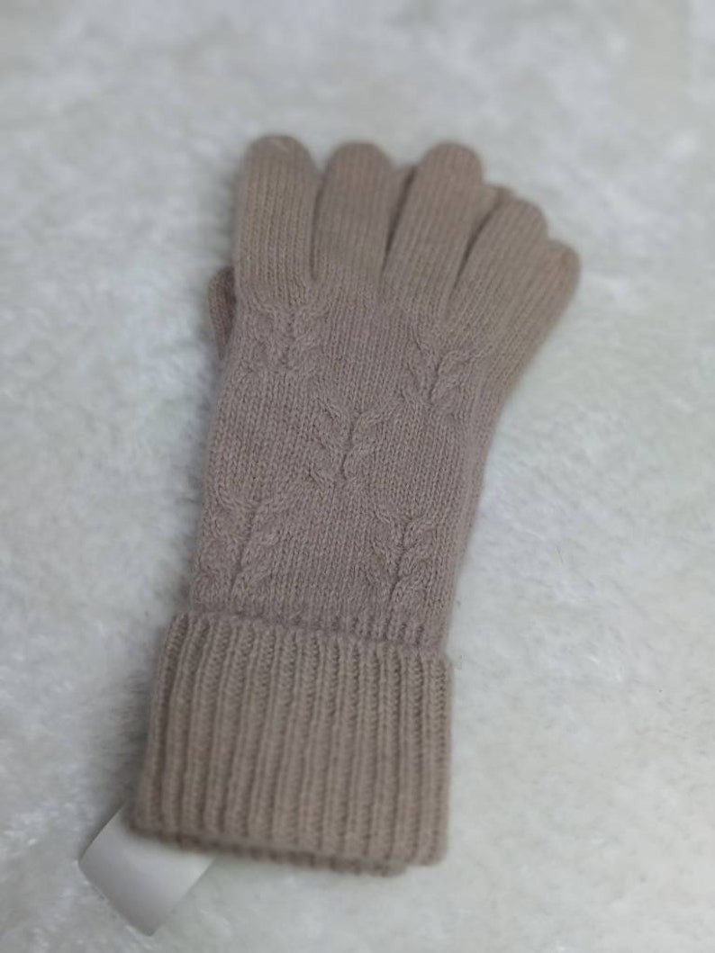 deadstock gloves elegant vintage knitted gloves lamb wool angora blend Wool mix 90s knitted gloves