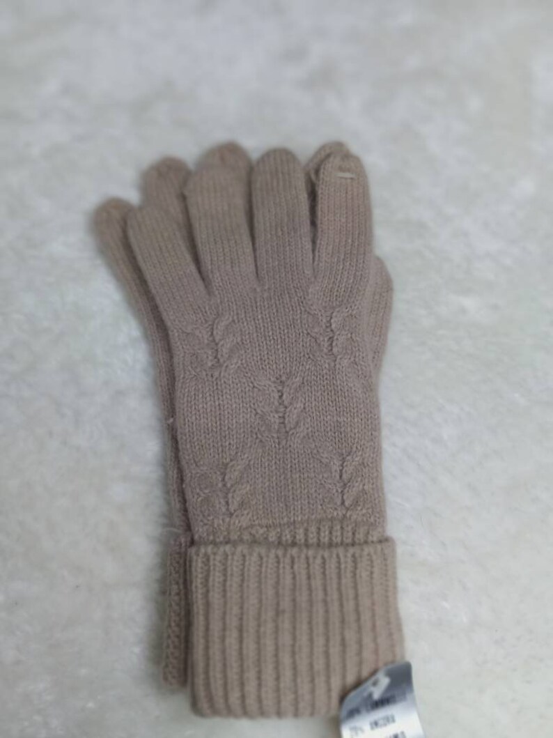 deadstock gloves elegant vintage knitted gloves lamb wool angora blend Wool mix 90s knitted gloves
