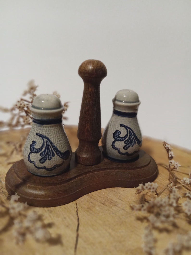 Salt and Pepper Shakers Salt Glazed Vintage West Germany Etsy