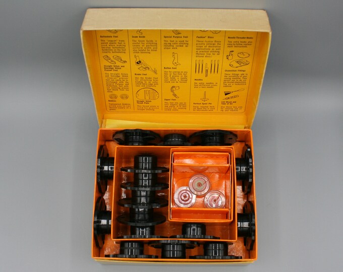 Singer 630 Vintage Singer Disks Model 630 Touch & Sew 1968 Accessories Box 161923 ...