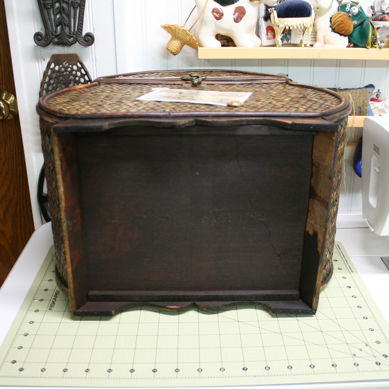 Large Sewing Treasure Chest Basket Box Upcycle 16x10x14.5 Etsy