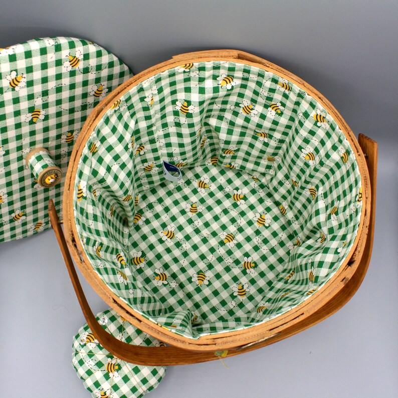 Honey Bee Sewing Basket Box Vintage Upcycle Peterboro Woven Etsy