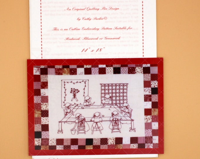 The Quilting Bee Redwork Pattern, Cathy Parker, Quilting Bee Designs
