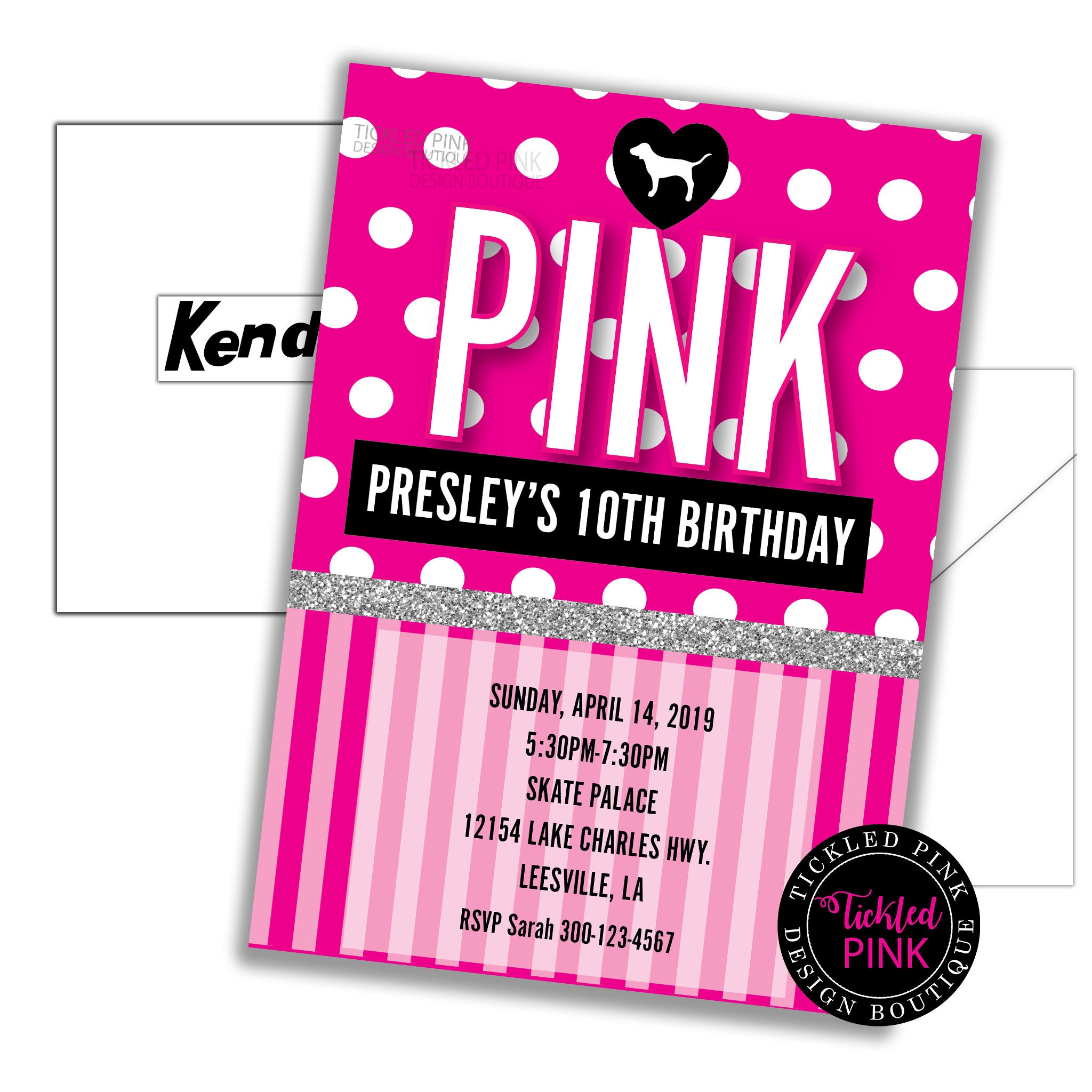 Victoria Secret Birthday Party Invitation. VS Pink Party Etsy