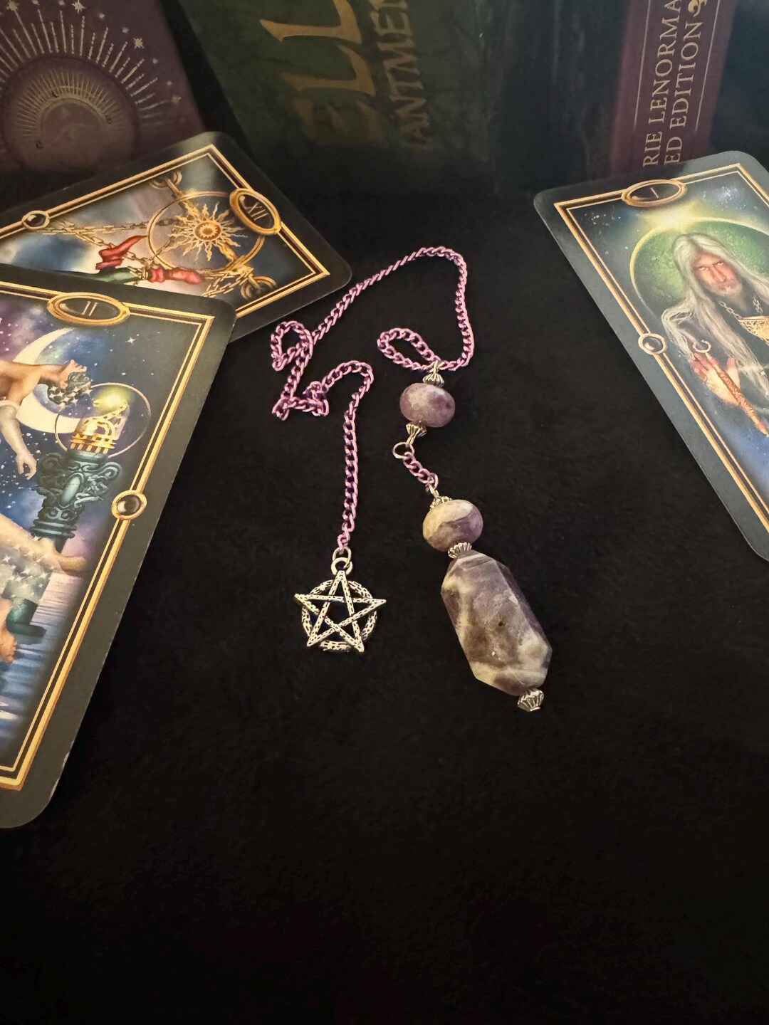 Handmade Amethyst Pendulum Scrying Tool Divination Dowsing Gemstone ...