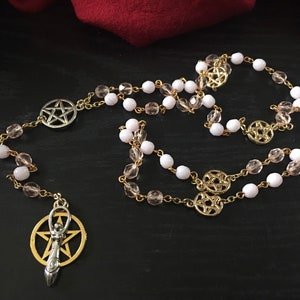 Pink Pentacle Goddess Rosary