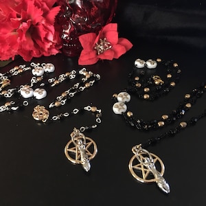 Moon Goddess Pagan Rosary Style Necklace