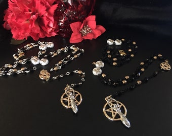 Moon Goddess Pagan Rosary Style Necklace