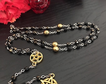 Heidense pentagram rozenkransketting