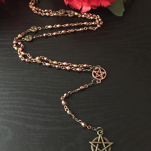 Celestial Autumn Pagan Rosary Necklace