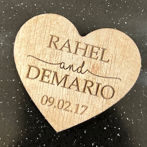 Personalized Heart Wedding Magnet Favor