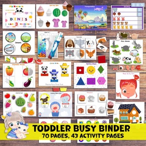 Cartable d'apprentissage pour tout-petits. Activités d'apprentissage pour les tout-petits. Feuilles de travail correspondantes pour l'apprentissage préscolaire. Livre très chargé, maternelle. Activités amusantes pour les tout-petits