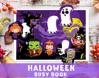 Halloween Busy Book Printable Herbst gebunden Herbst Vorschule Pre-K Lernaktivitäten Halloween Lernmaterialien Kleinkind Binder