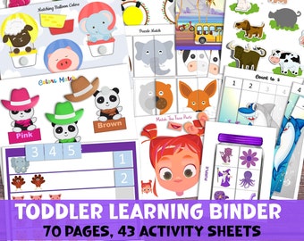 Carpeta de aprendizaje para niños pequeños con actividades imprimibles. Carpeta de aprendizaje inicial, imprimible educativo, libro divertido y entretenido.