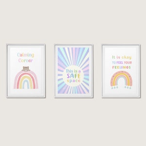 Calm Down Corner Kit. Printable Set for Kids Nursery Room or Classroom ...