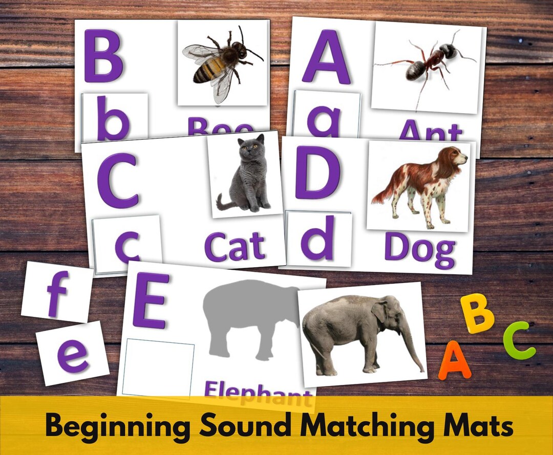Beginning Sound Letter Matching Game Printable | Alphabet Cards for ...