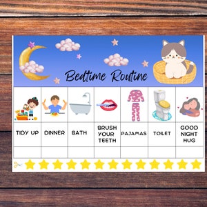 Unicorn Bed Time Routine Chart for Toddlers. Printable Chore Chart ...