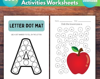 100+ Printable Alphabet Dab a Dot Worksheets. Preschool-KDG Phonics. Alphabet Dab - Worksheets - Printable - Instant Download