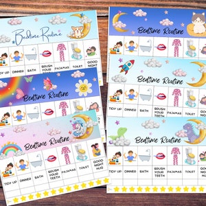 Unicorn Bed Time Routine Chart for Toddlers. Printable Chore Chart ...