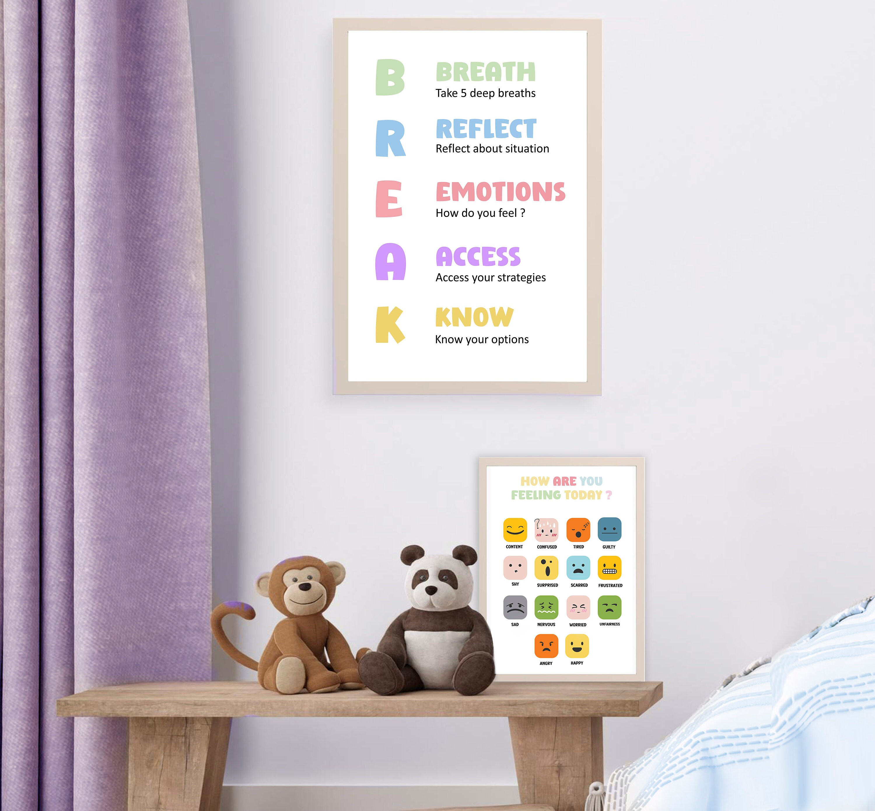 Calm Down Corner Kit for Kids. Printable Calm Down Emotions Cards and ...