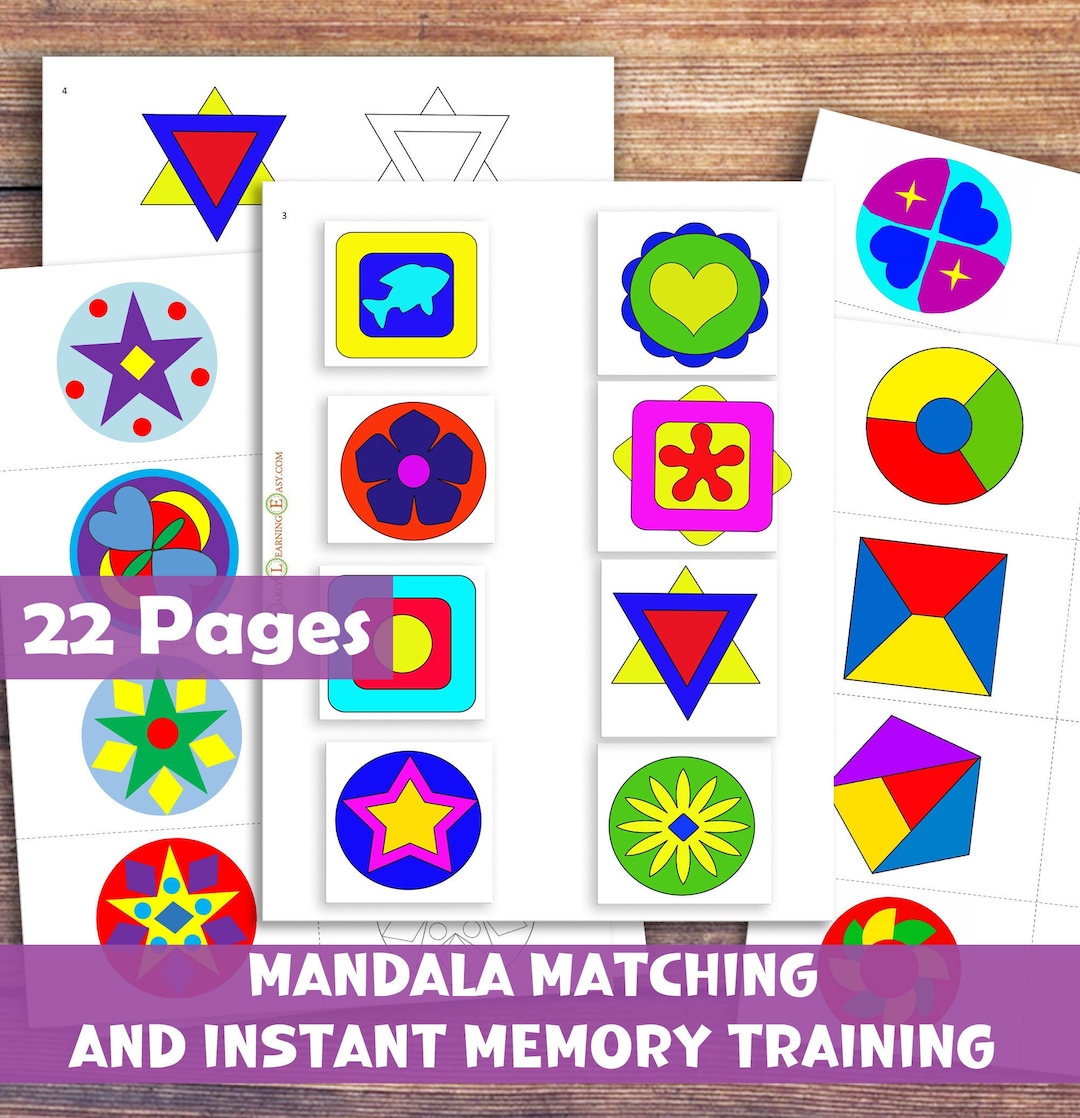 Instant Memory Training Mandala Matching Color Matching and Shape ...