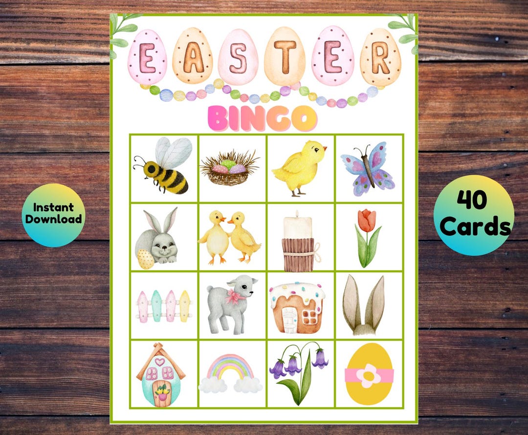Kids Easter Bingo, Printable Easter Bingo Cards, Easter Activity for ...