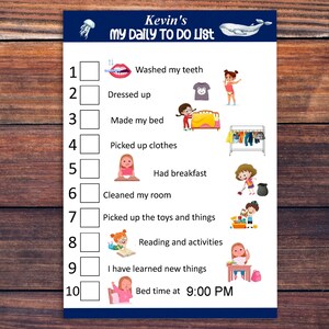 Editable Kids Daily Routine Checklist. Morning Routine, Kids Bedtime Routine. School Checklist Schedule Printable. For Boys and Girls. image 4