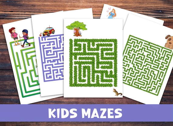 15 Kids Mazes Printable | Labyrinth Activity Book | Kids Puzzle Maze Game Challenge| Fun Activities  Kids Party Favors Instant Download PDF