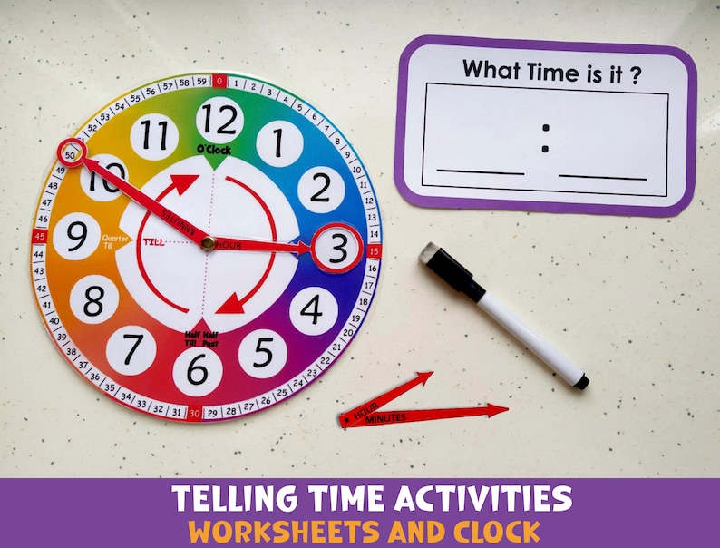 Sample Movable Clock Time Telling Activities. Learning Time, Printable Clock, What Time is ...