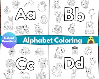 Alphabet Coloring Pages, Preschool Coloring Printable Activity, Baby First Letter Book, Abc Coloring, Letters Worksheets, Beginner letters