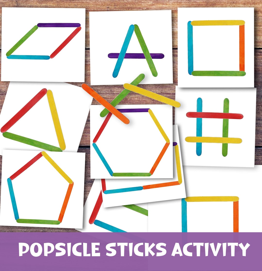 Popsicle Sticks Activity for Toddlers. Popsicle Sticks Shapes Game