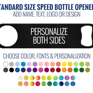Personalized Bottle Opener With Name, Text, Design or Logo Professional Bar Blade Speed Opener Gift for Bartender Beer Opener for Bar Staff
