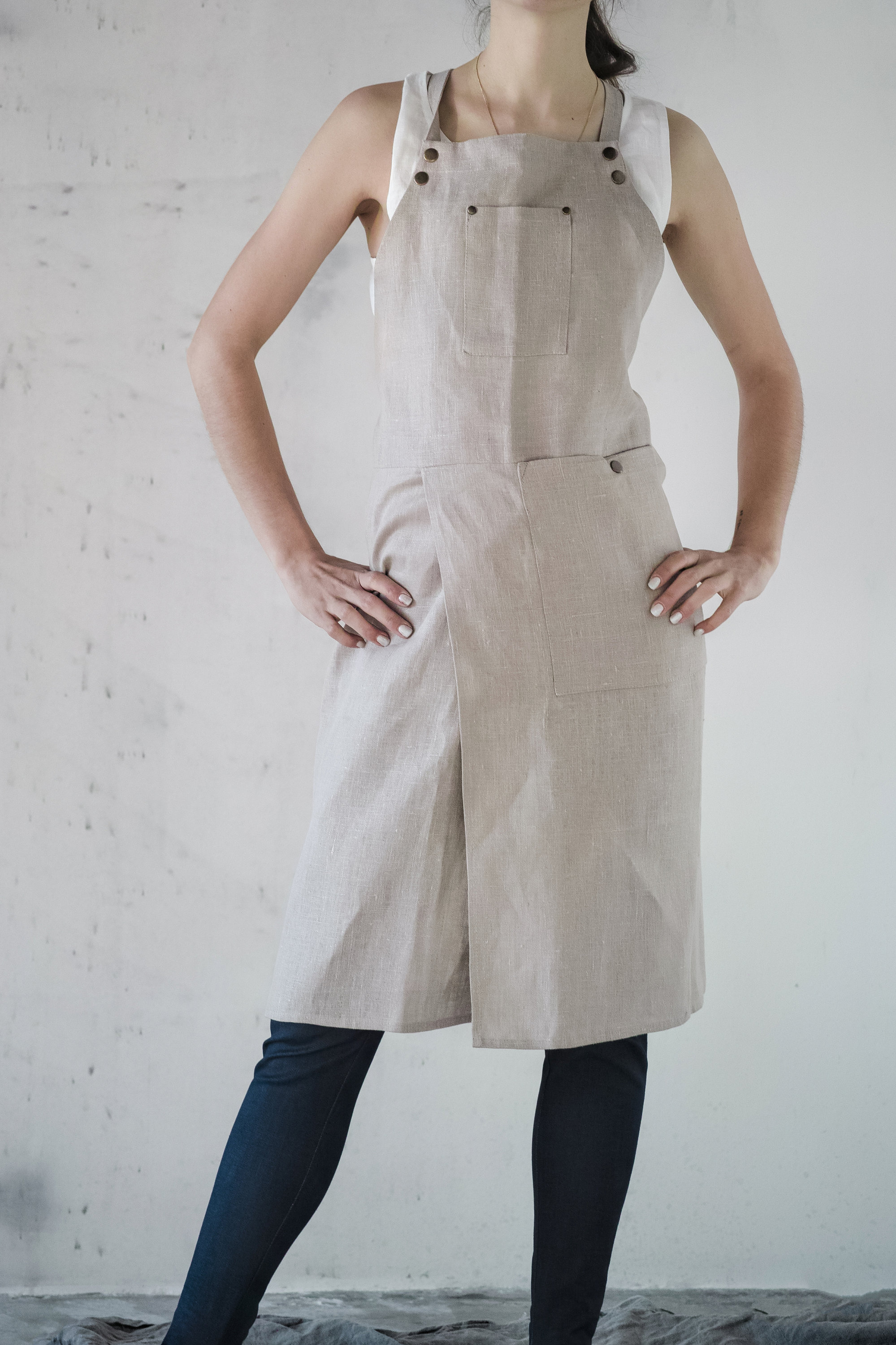 Linen Pottery Split Leg Apron Etsy