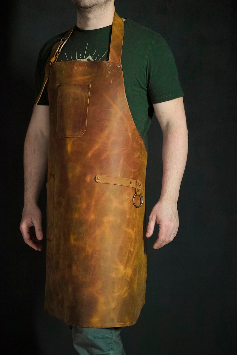Personalized Leather Сraft apron for blacksmith butcher apron Etsy