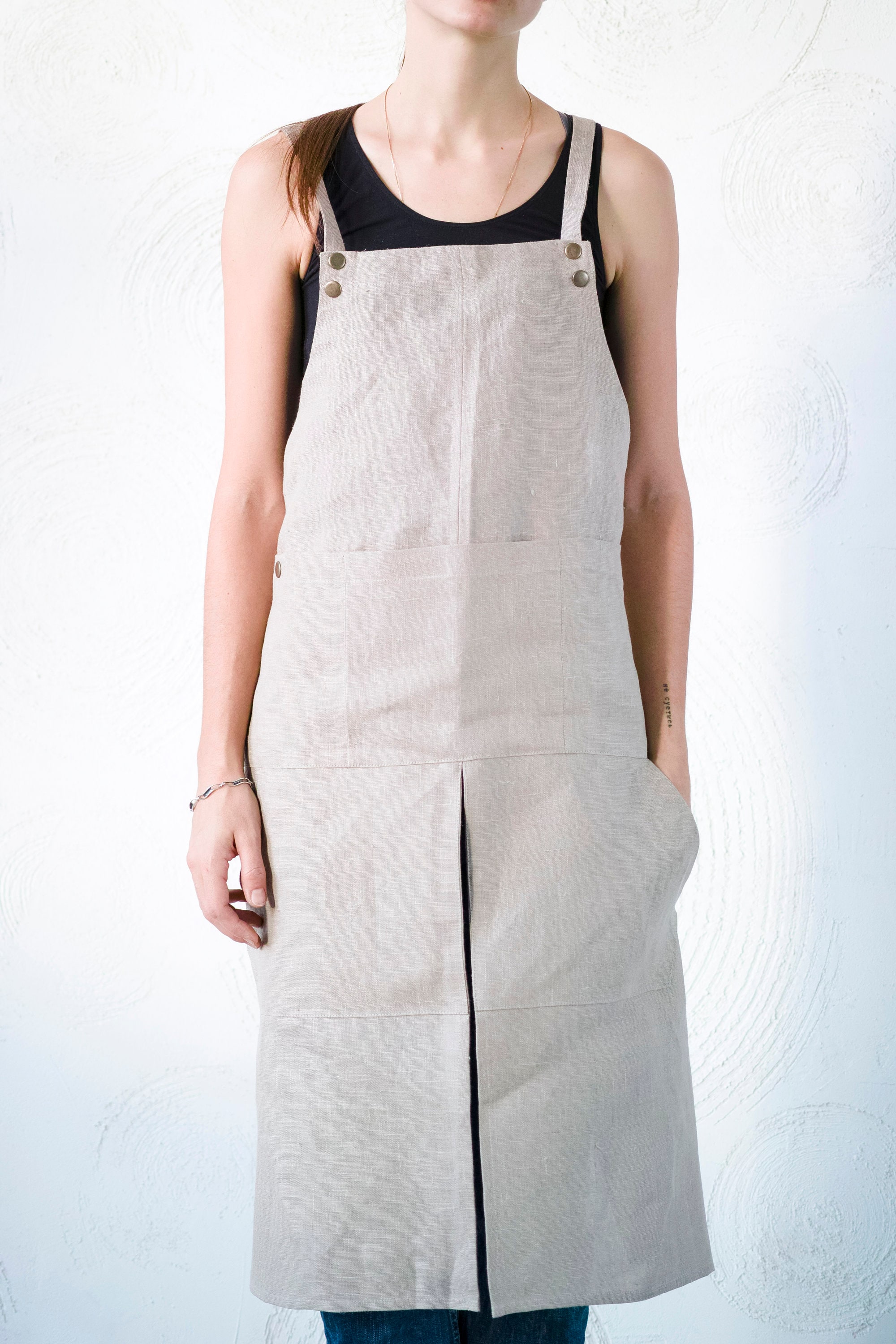 Linen pottery split leg apron Etsy