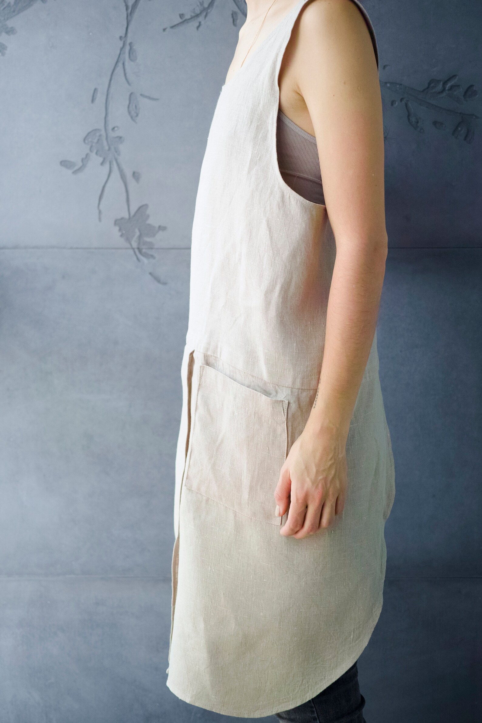 Crossback japanese linen pottery split leg apron Etsy